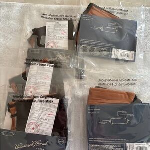 Universal Thread Adult Reusable Face Masks - Black & Dark Brown new set 5